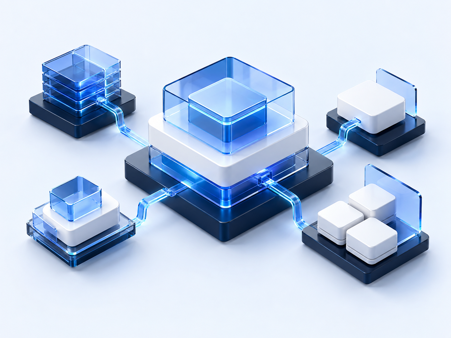 Abstract illustration of connected software systems